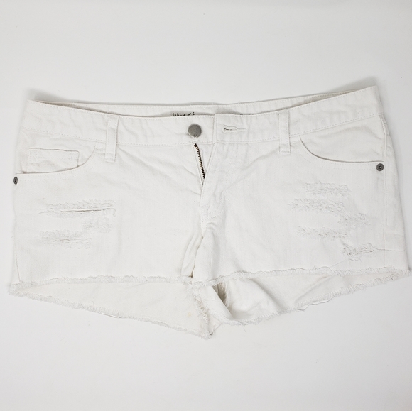 womens white cut off shorts